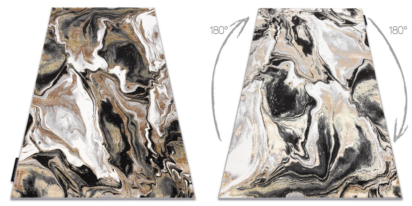 Dywan DE LUXE nowoczesny 622 Abstrakcja - Strukturalny krem / 120x170 cm