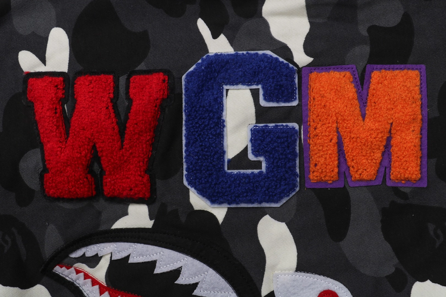 Bape Shark Full Zip Camo Hoodie (Grey/White/Black)