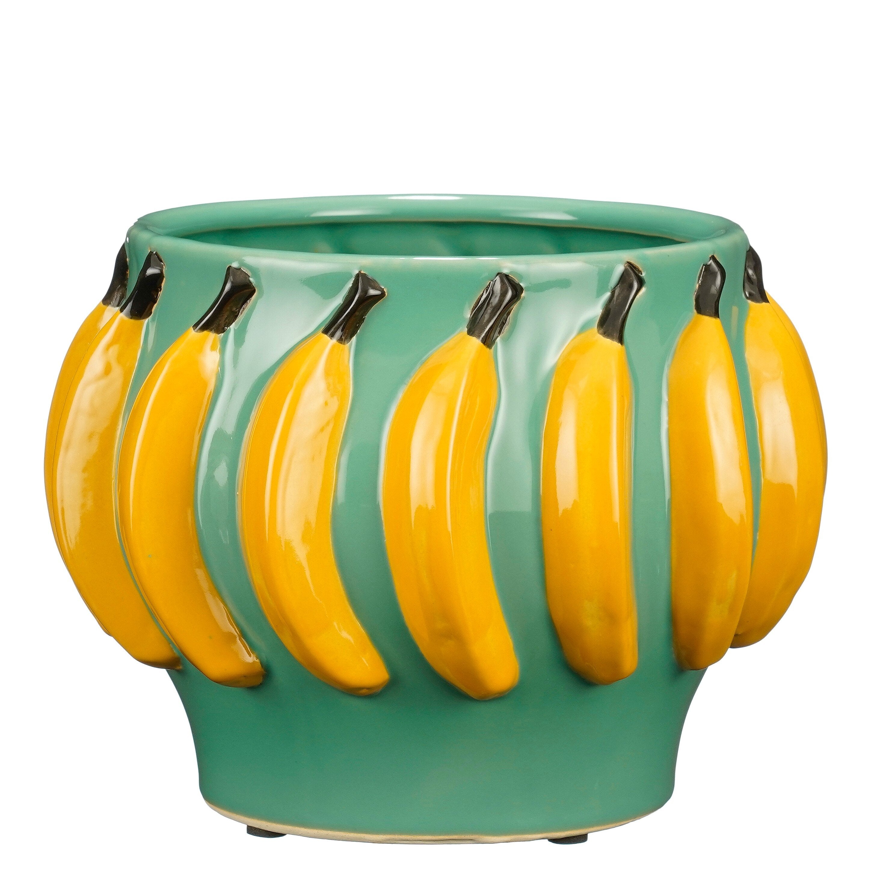 Mica Decorations Moza Bloempot Binnen - H18 x Ø24 cm - Keramiek - Lichtgroen