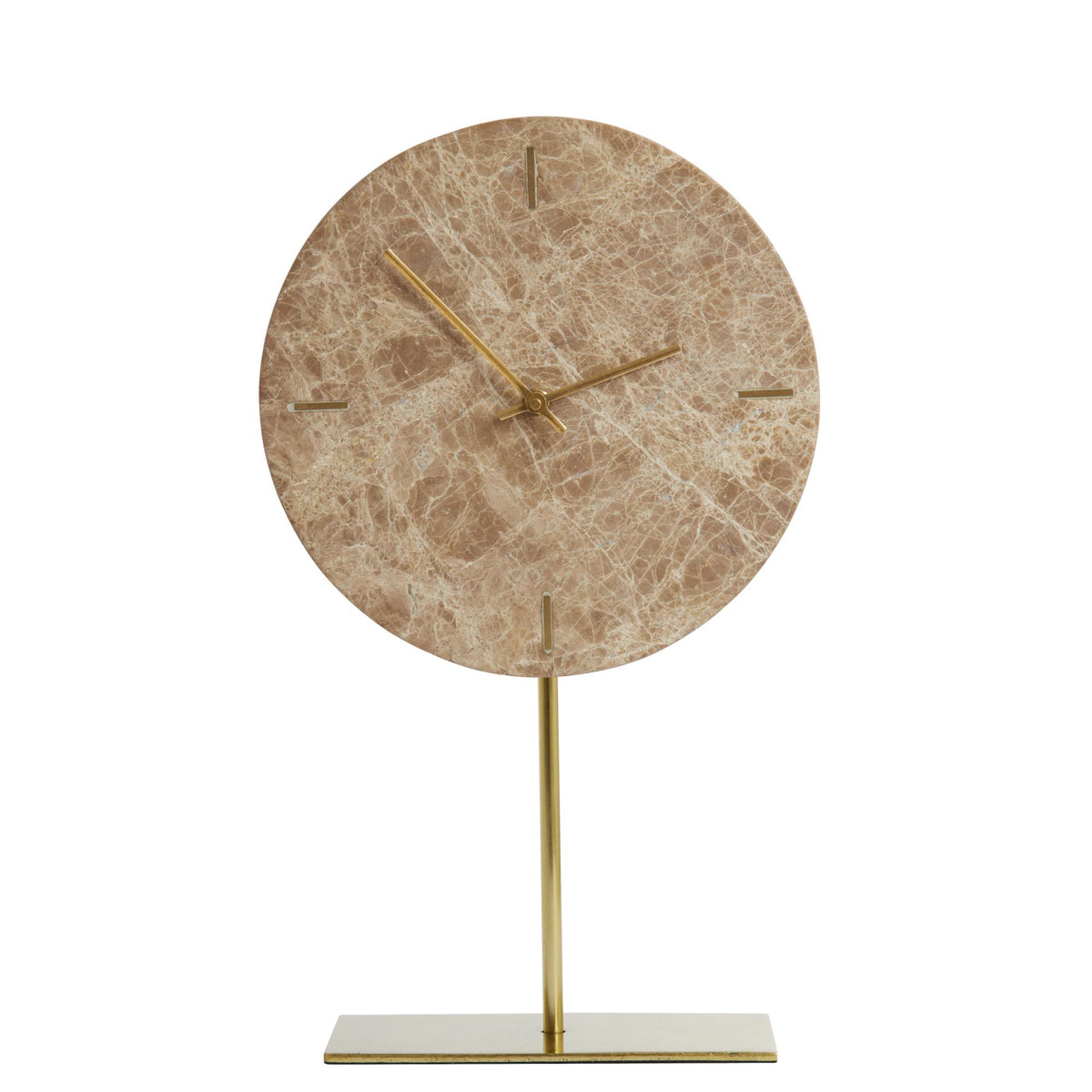 Light & Living tafelklok Moreno - bruin - Ø26cm