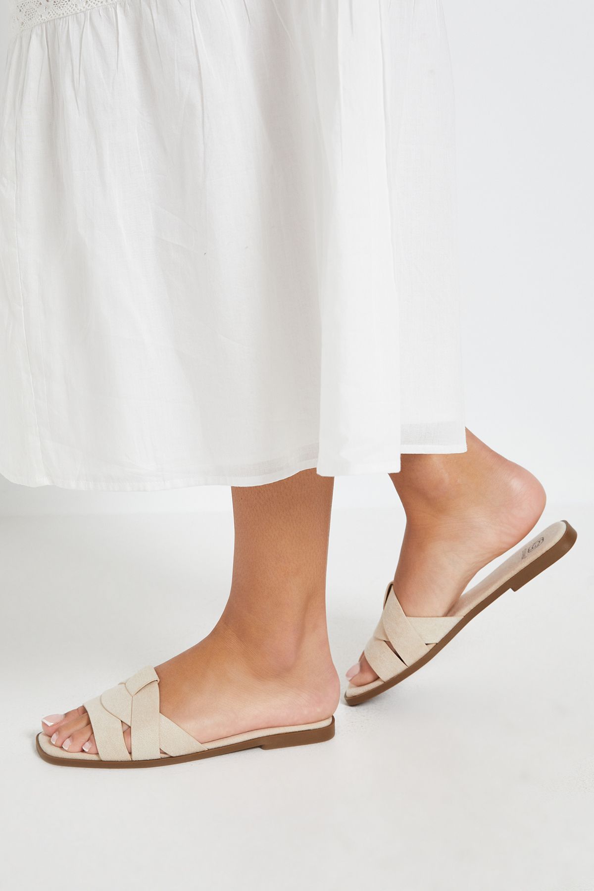 Dorothy Perkins Flossy Faux Suede Interwoven Flat Sliders