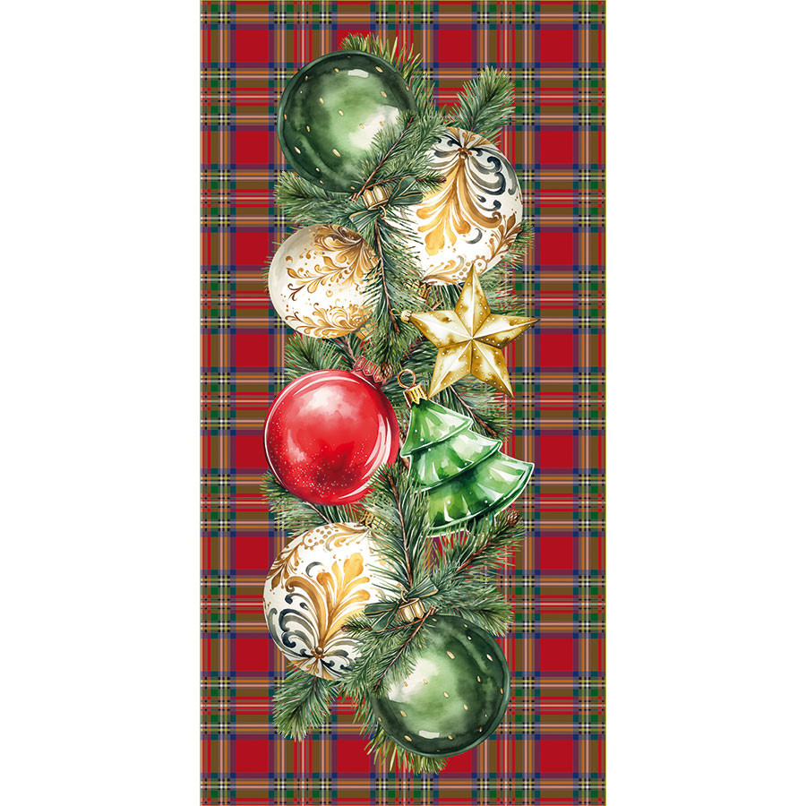 Bieżnik wodoodporny BOMBKI poliester 50x100 cm świąteczny