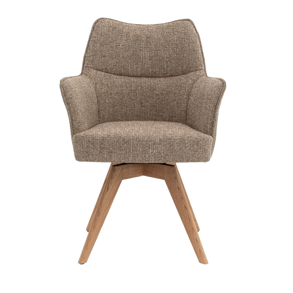 DÉJA Living Eetkamerstoel Zayn - Taupe/Naturel - Draaibaar - Set van 2