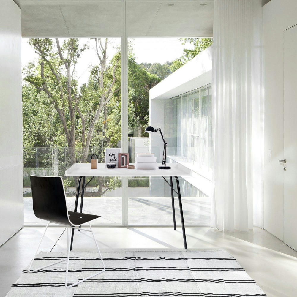 RAYBURN - Bureau design métal et bois blanc