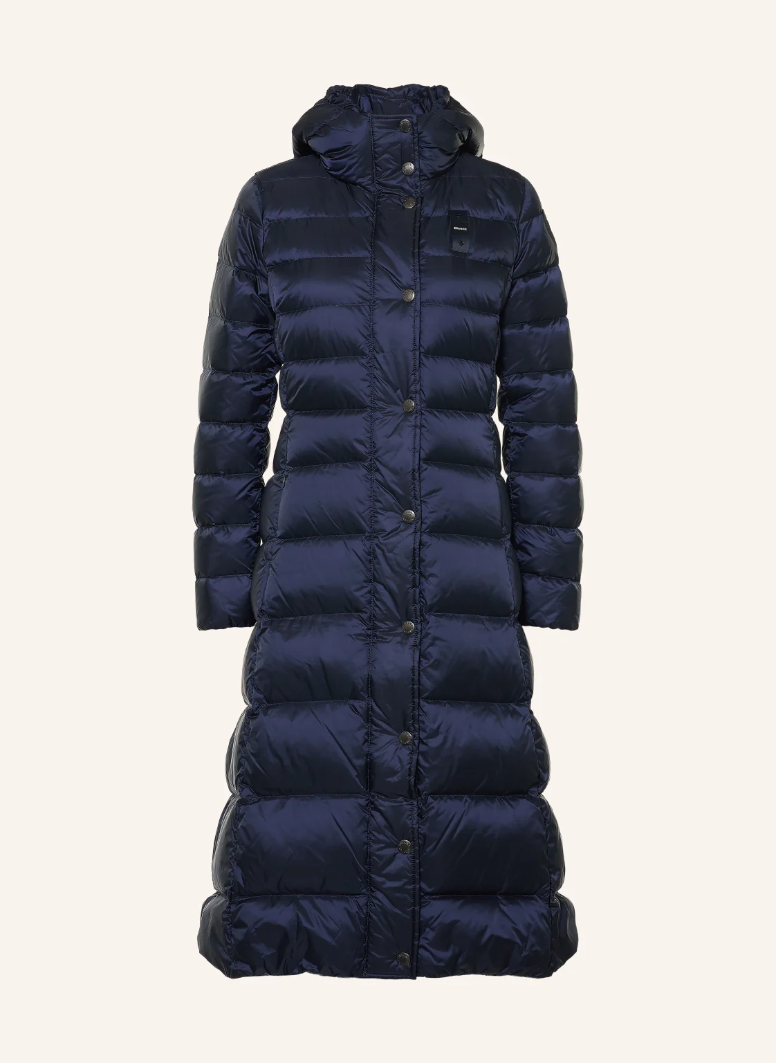 Blauer Daunenmantel