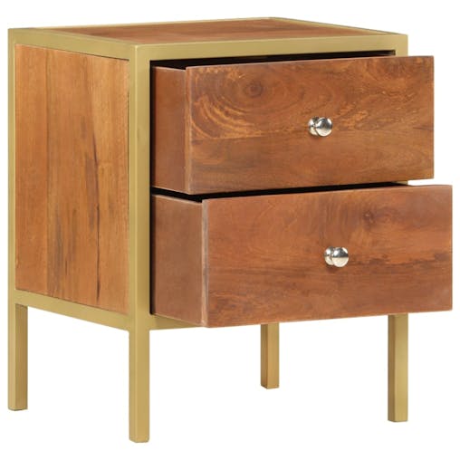 NNEVL Bedside Cabinet 40x35x50 cm Solid Mango Wood