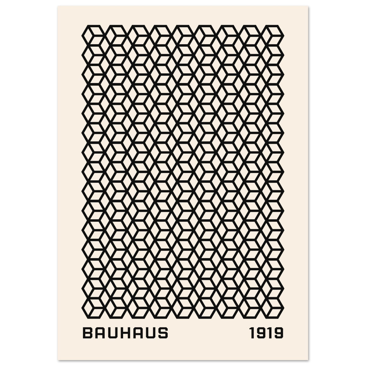 Artfulprints Poster Bauhaus - 1919 beehive  - A4 21x29.7 cm - Zwart / Wit
