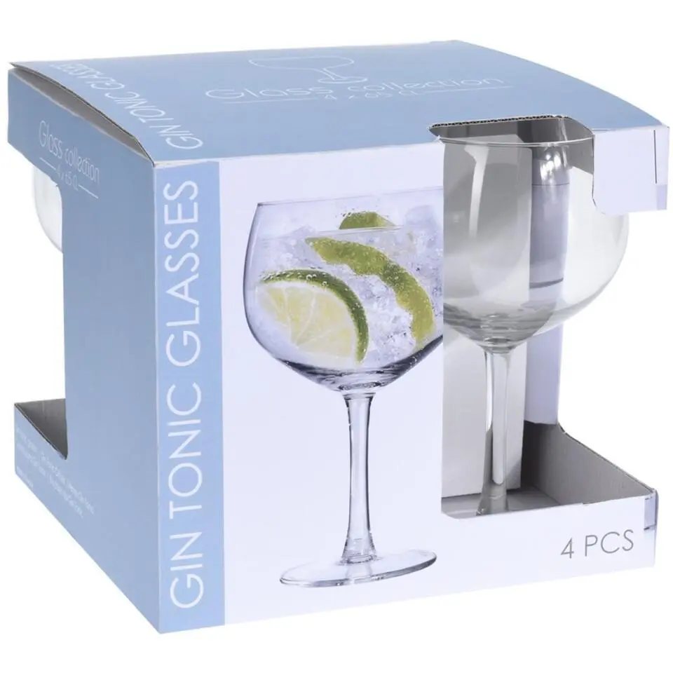 Gin en tonic glazen - set van 4x stuks - 650 ml - transparant