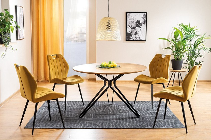 Krzesło tapicerowane Arco velvet curry