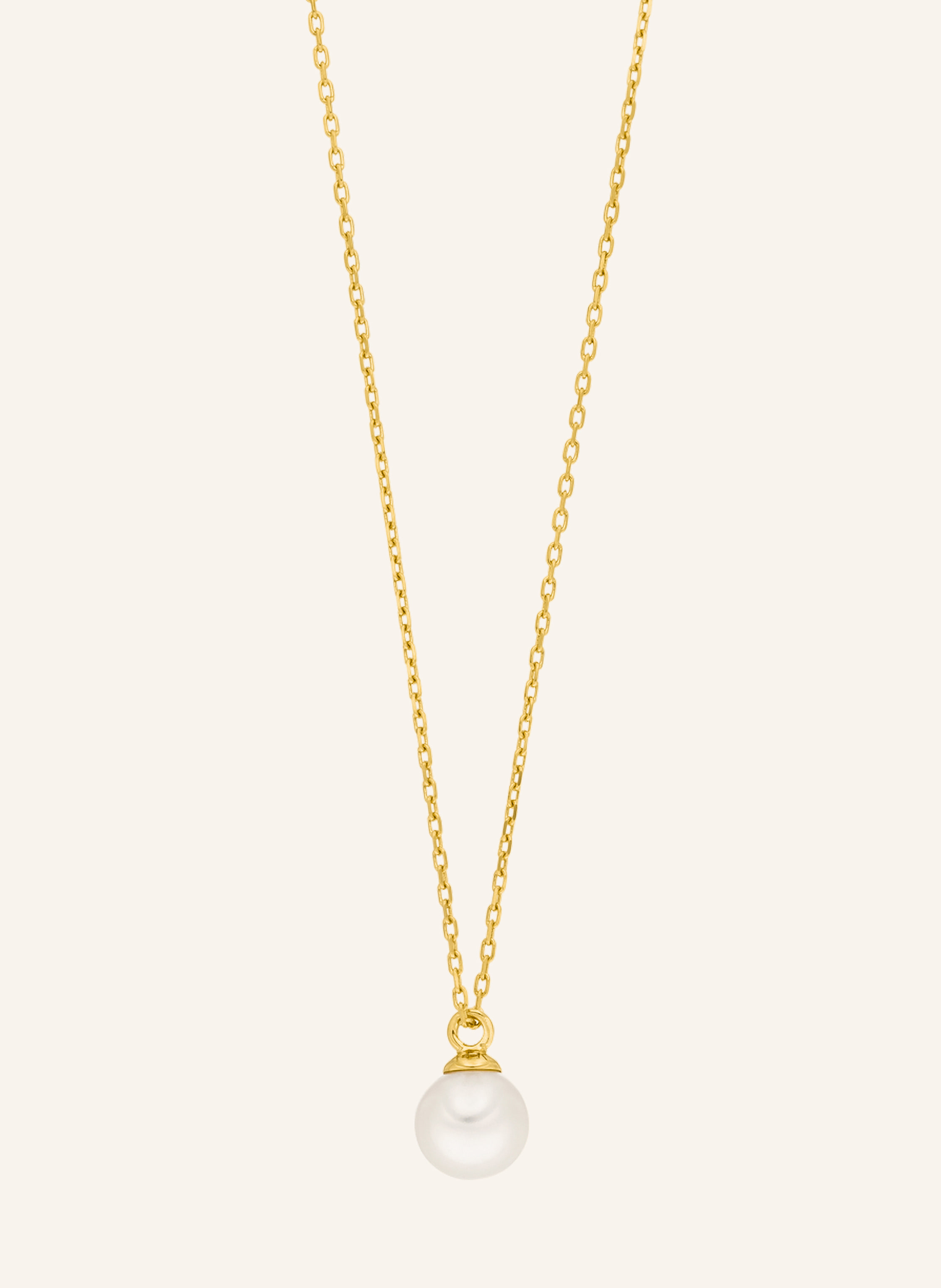 Leaf Halskette SINGEL PERAL aus 14 Karat Gelbgold