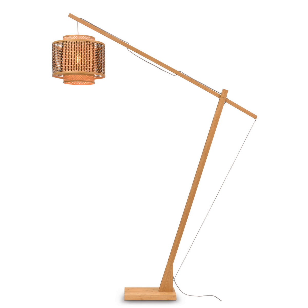 GOOD&MOJO vloerlamp Bhutan - bruin - Ø40cm