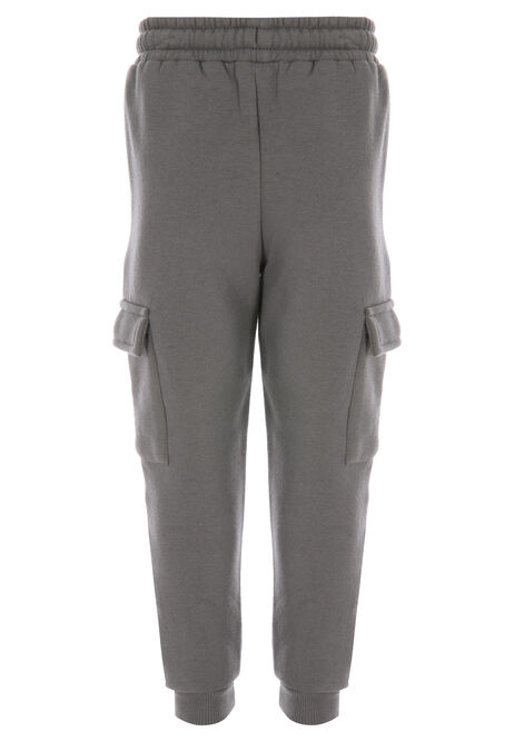 Younger Boys Grey Cargo Sweat Joggers