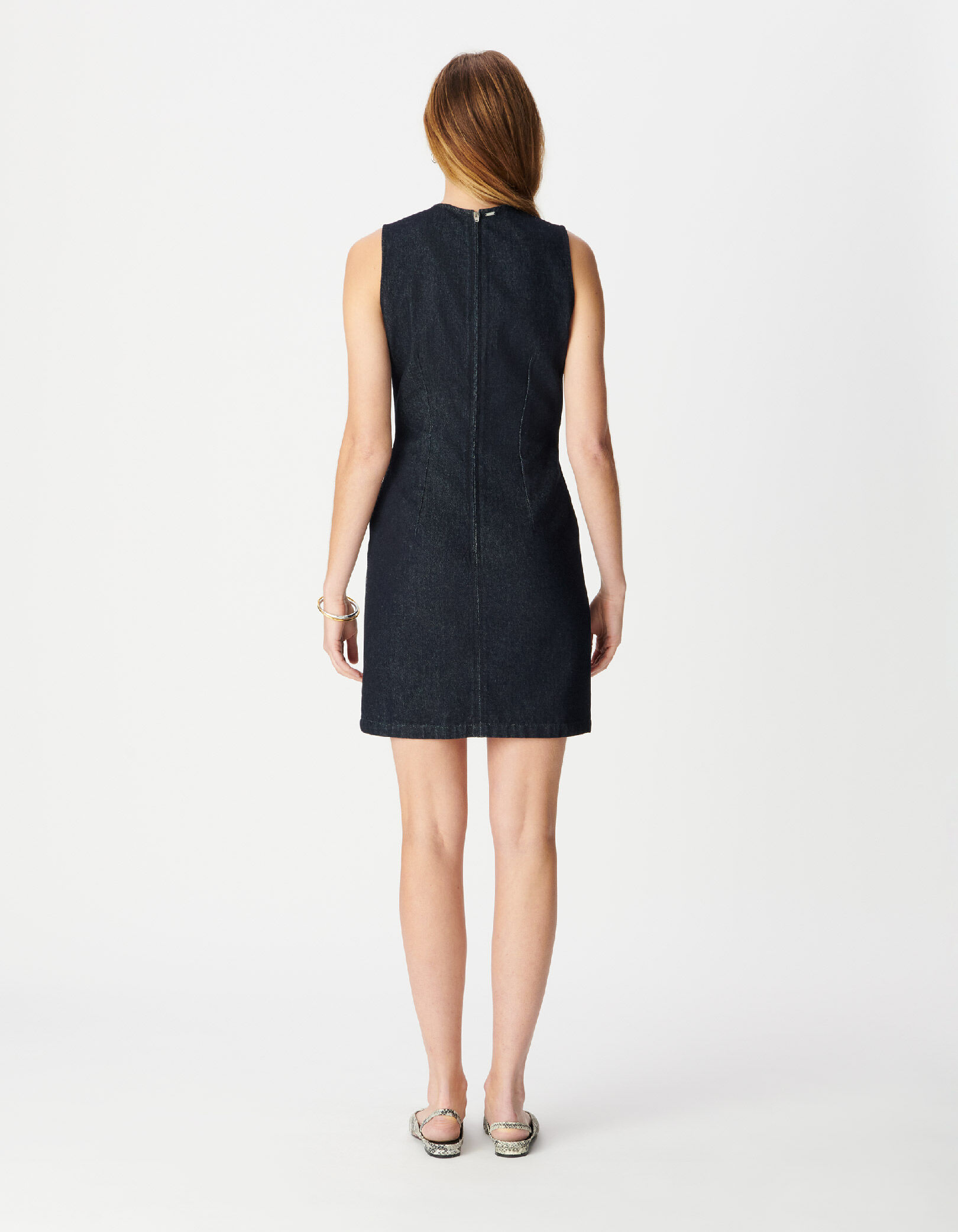 Robe courte en jean sans manches Femme