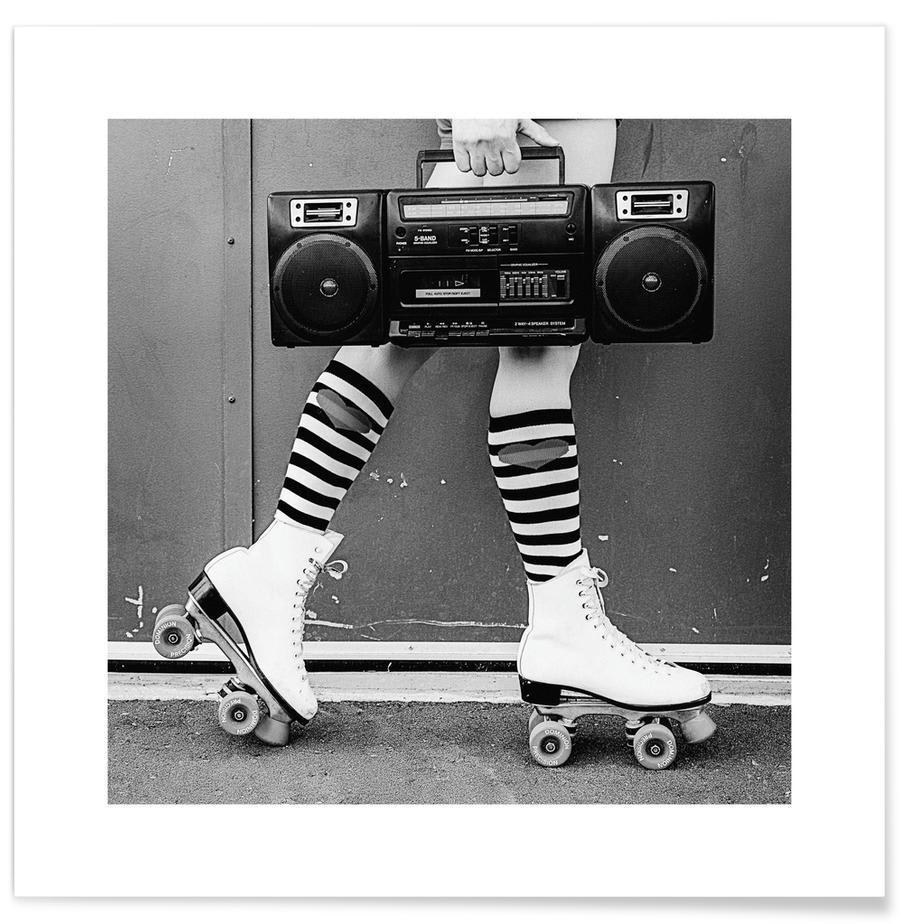 BOOMBOX - Affiche blanc & gris