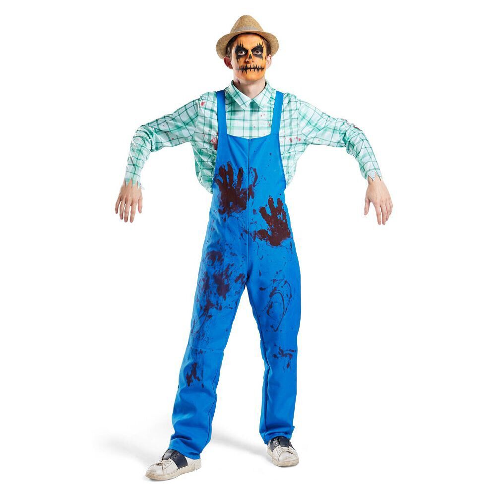 Déguisement adulte fermier assassin chemise et salopette taille unique