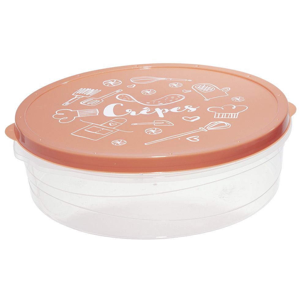 BoÎte à crêpes ronde avec couvercle imprimé cuisine Ø28xH9cm (4 modèles)