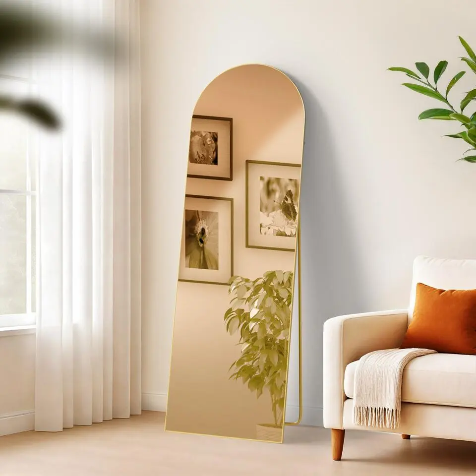 CLP Staande spiegel Moline ovaal - Glas - goudglans