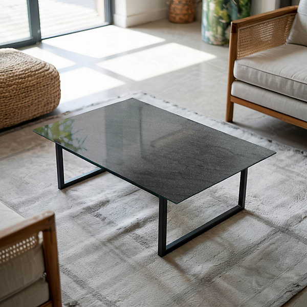 Dessus de table en verre trempé Wallfluent 80x60 cm Texture de pierre naturelle