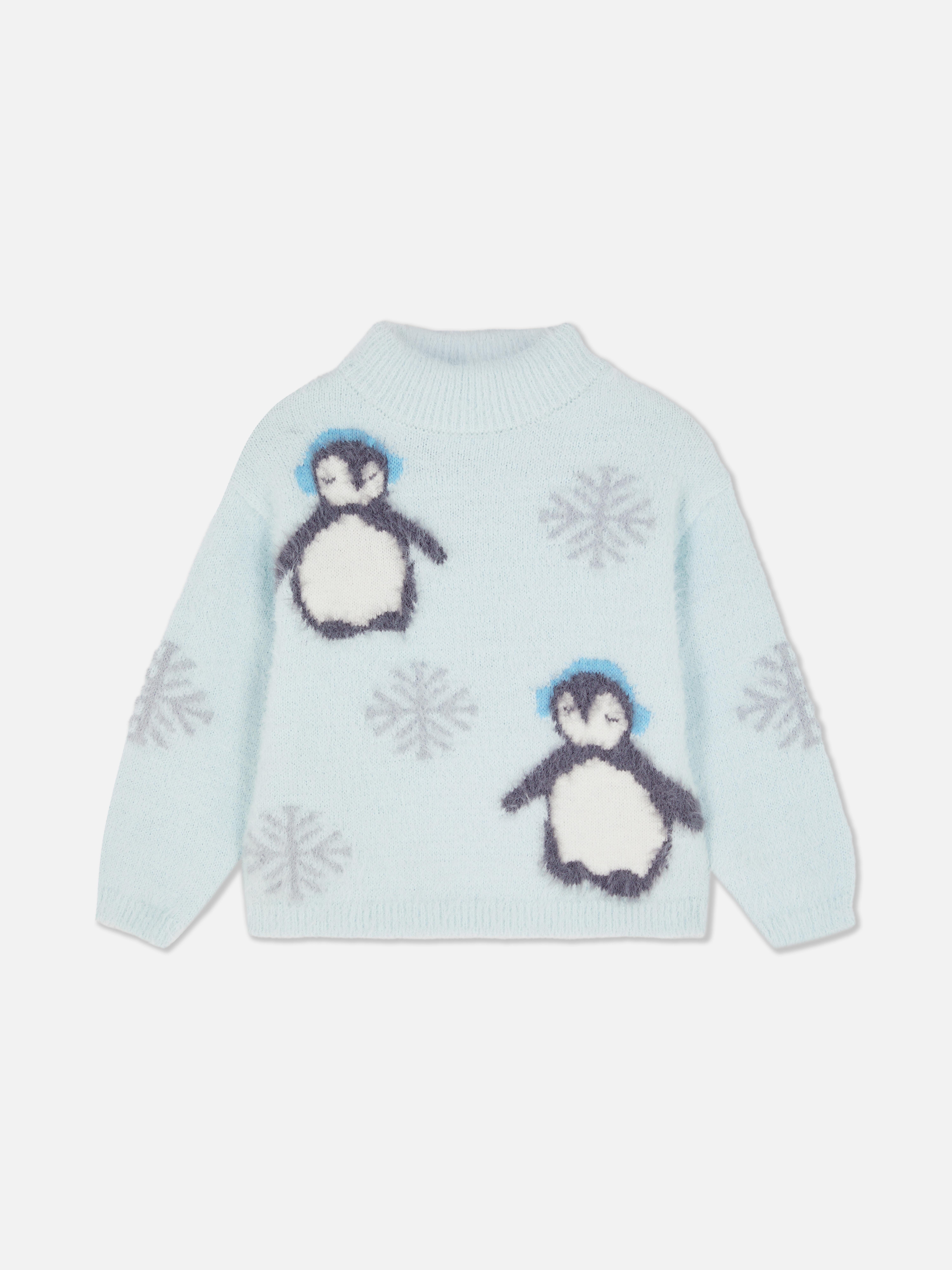 1.5-8yrs | Fluffy Penguin Sweater