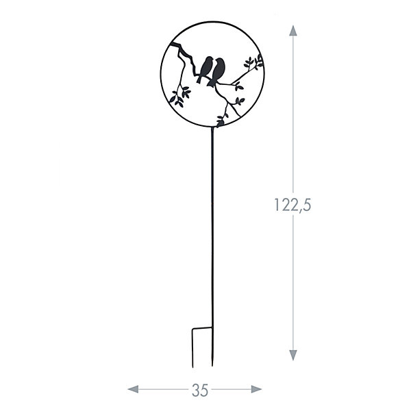 Louis Moulin Déco de jardin à piquer en forme d'oiseaux - 35x122,5cm - Anthracite