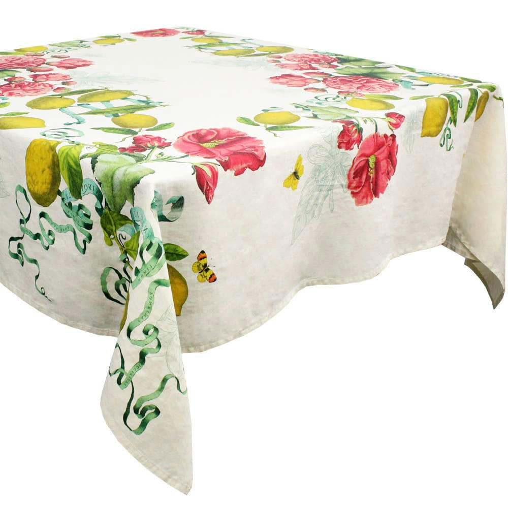 CITRONS DE MENTON ROMANCE - Nappe carrée  pur lin multicolore 155x155 cm