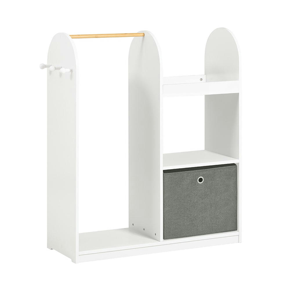 - Portant Vêtements  effet bois blanc