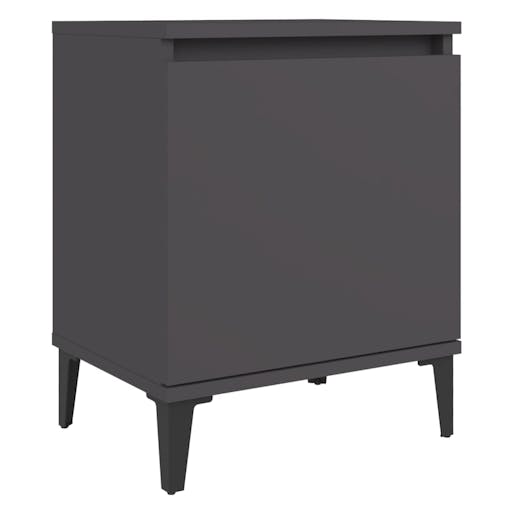 NNEVL Bed Cabinets with Metal Legs 2 pcs Grey 40x30x50 cm