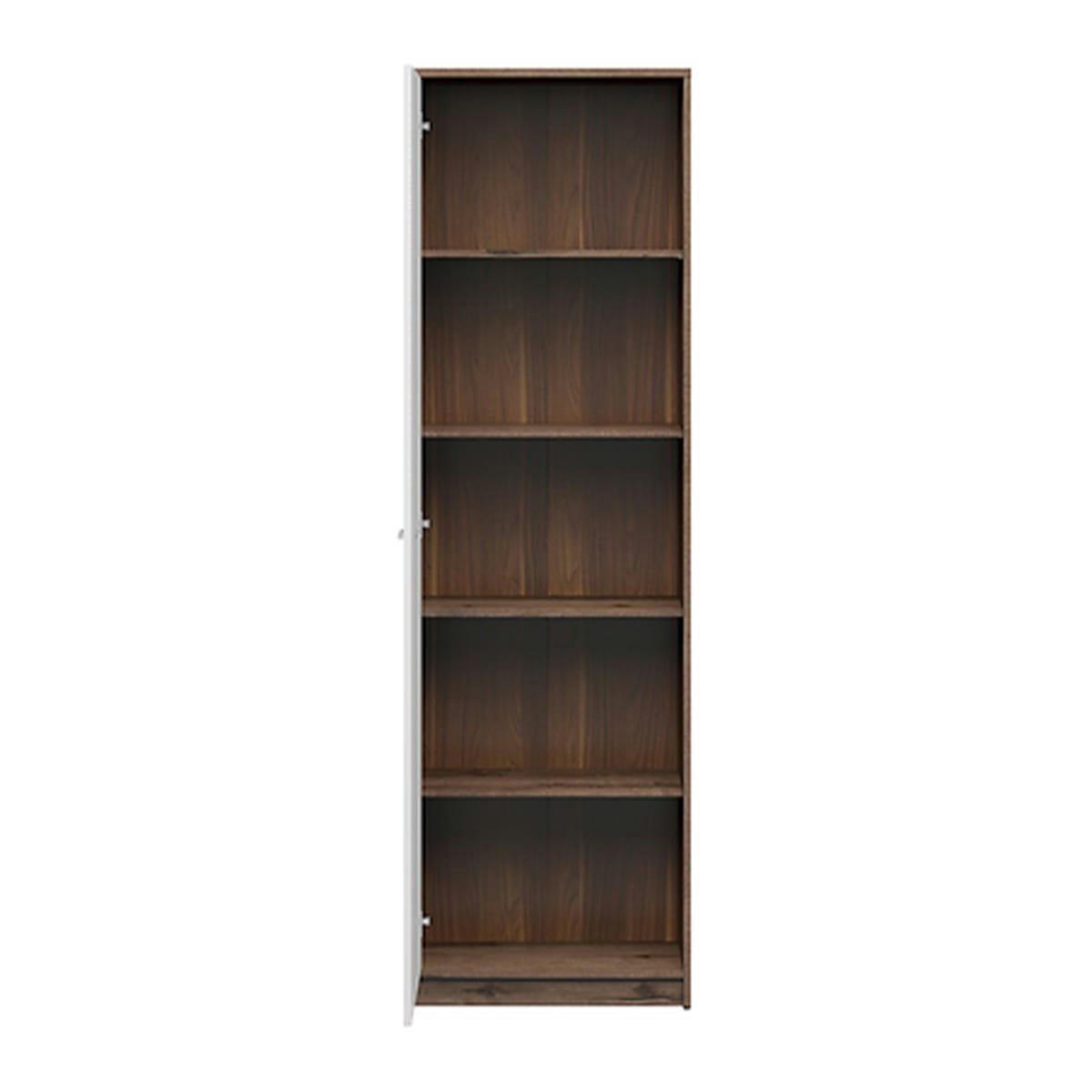 - Armoire colonne 1 porte stratifiés naturel foncé et blanc