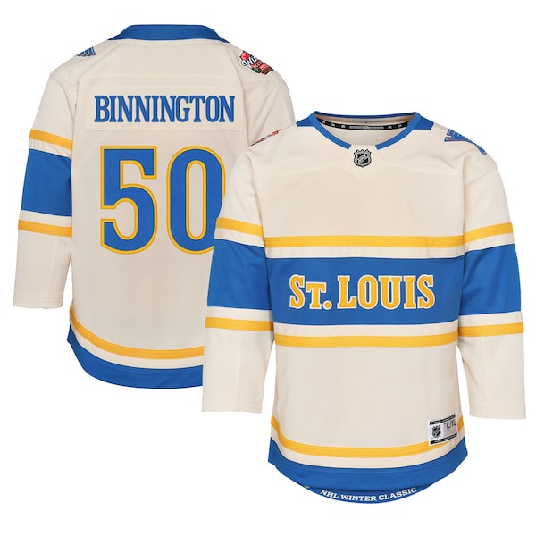 Jordan Binnington St. Louis Blues Preschool 2025 NHL Winter Classic Premier Player Jersey - Cream
