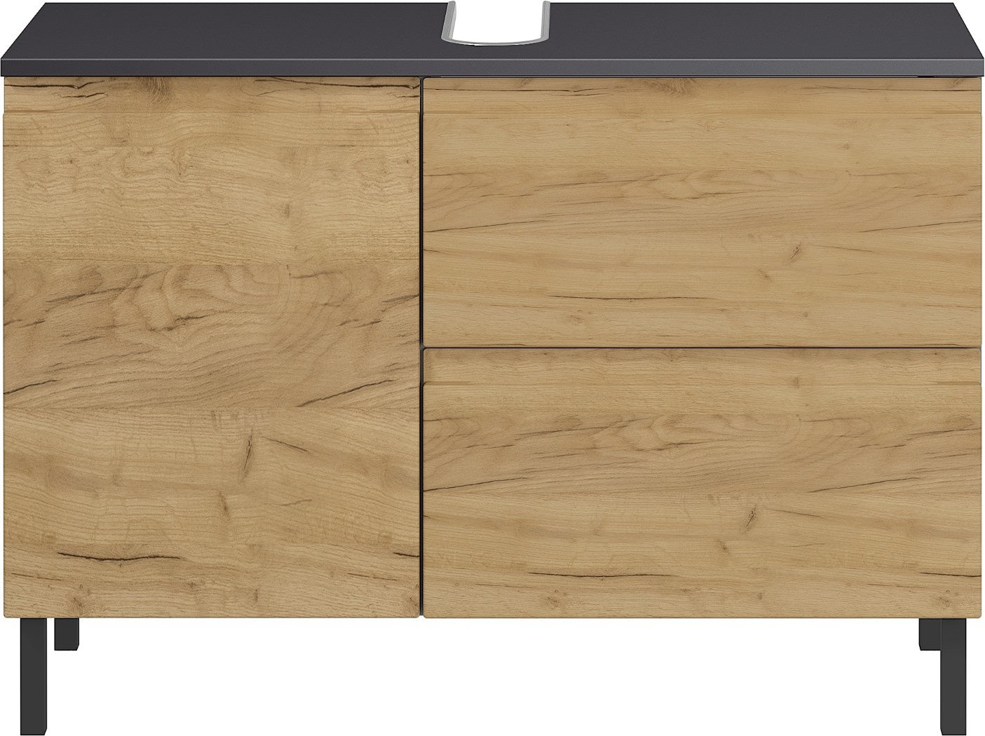 Germania Salinas Wastafelonderkast Grafiet   Eiken 80 cm