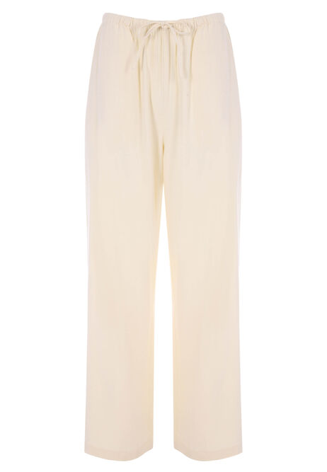 Womens Lemon Drawstring Linen Blend Trousers