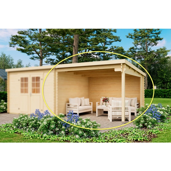 Anbau für Blockbohlenhaus »Malta«, Holz, B x T x H: 310 x 319 x 217 cm