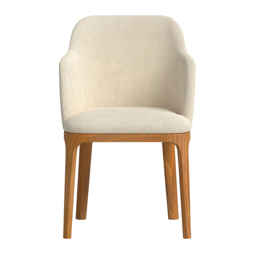 ALENI - Chaise avec tissu fabriqué à la main en couleur beige