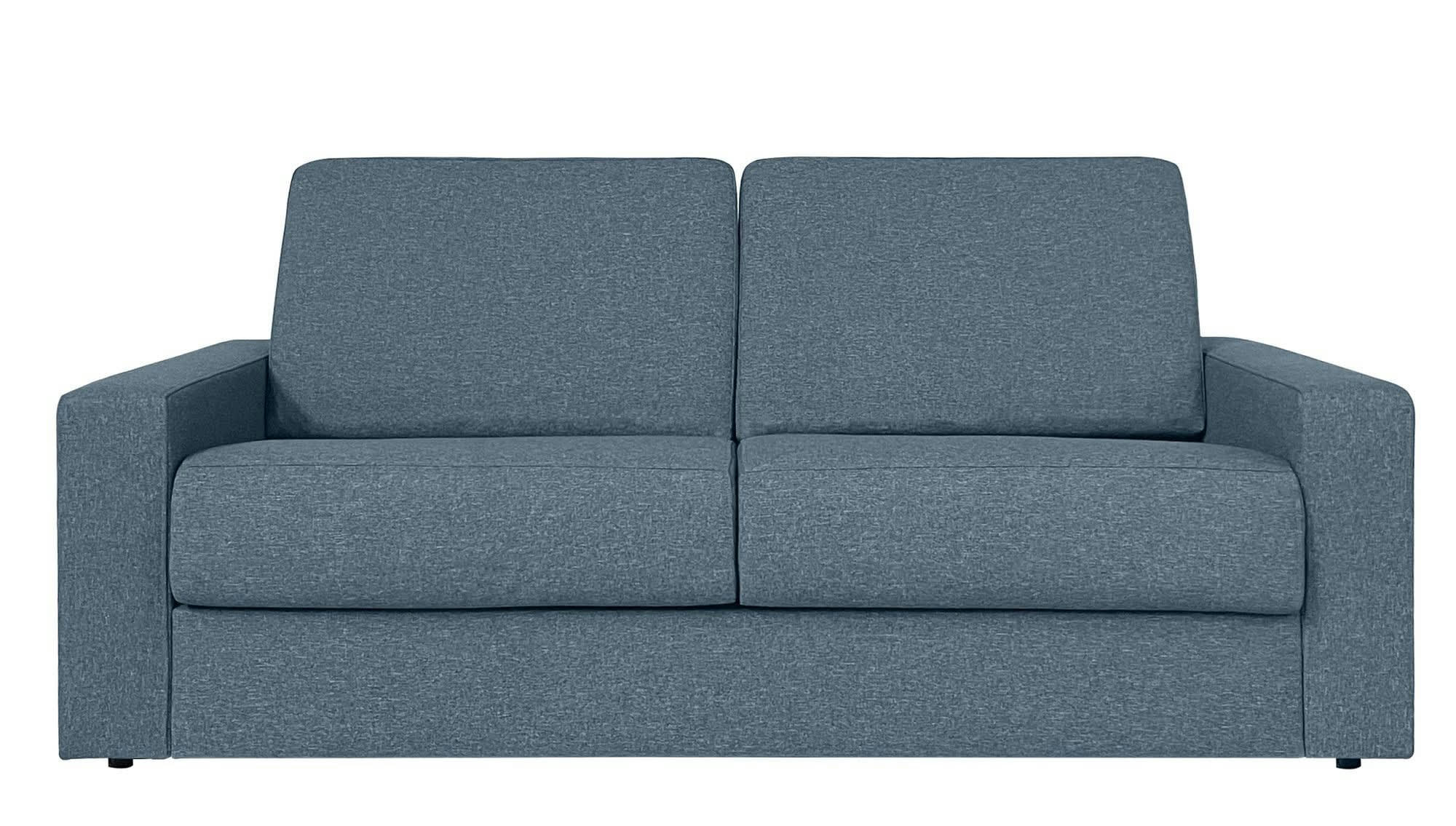 VIGGO - Canapé convertible 3 places  en tissu bleu