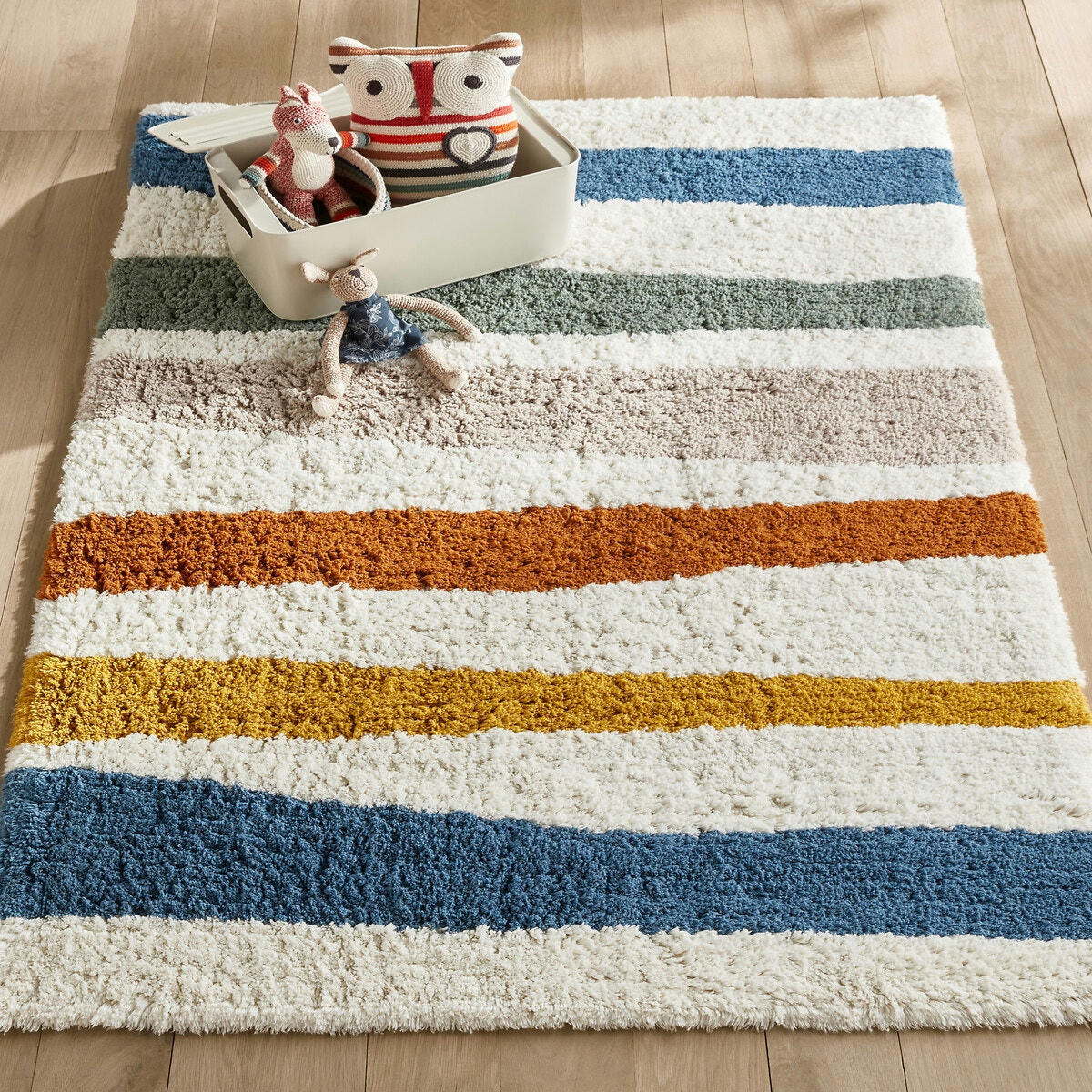 Tapis enfant rayé en coton bio, Strat
