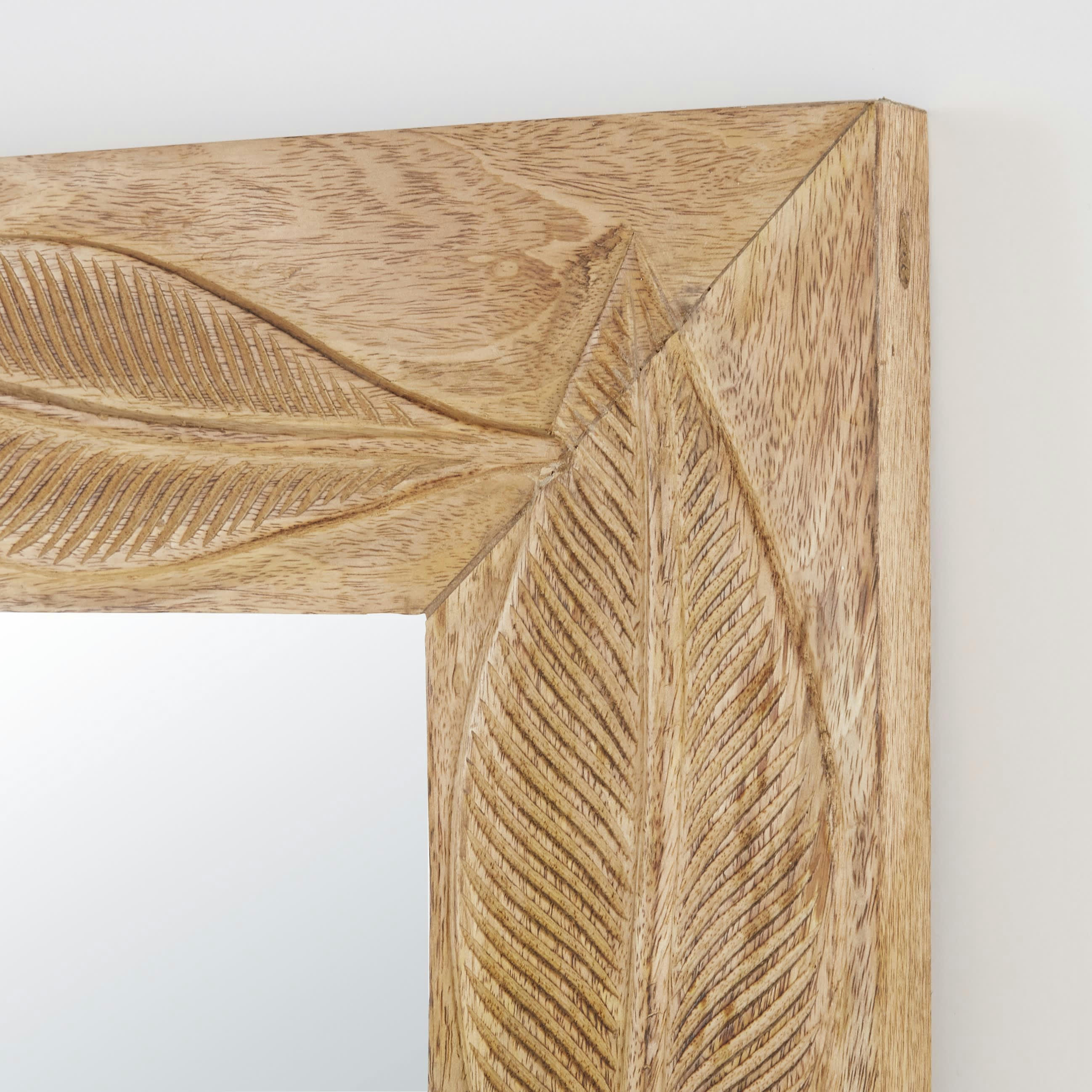 OUNA - Miroir rectangulaire en bois de manguier gravé 90x140