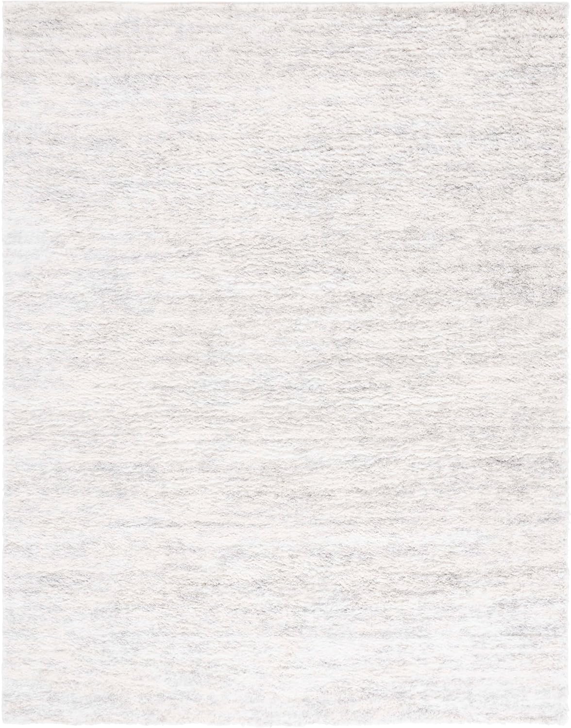 SAFAVIEH Berber Shag Collection Area Rug - 9' x 12', Ivory & Light Grey, 1.2-inch Thick Ideal for High Traffic Areas in Living Room, Bedroom (BER563F)