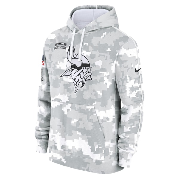 Minnesota Vikings Nike 2024 Salute to Service Club Fleece Pullover Hoodie - Arctic Camo