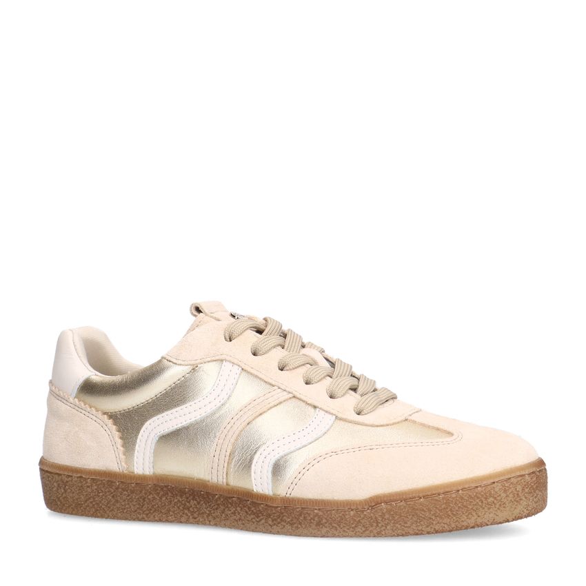 No Stress Gouden leren sneakers