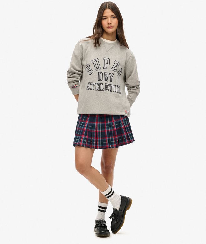 Mid Rise Check Mini Skirt