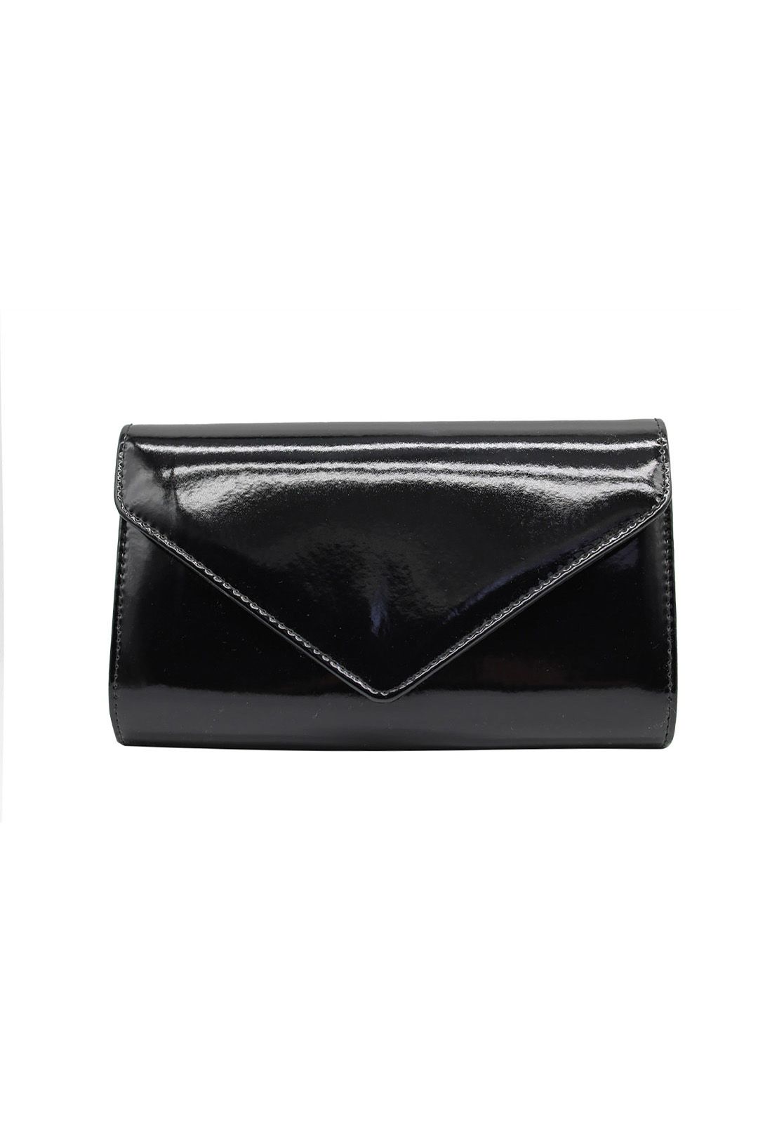 Vellin Patent Envelope Clutch Bag with Gold Chain Strap