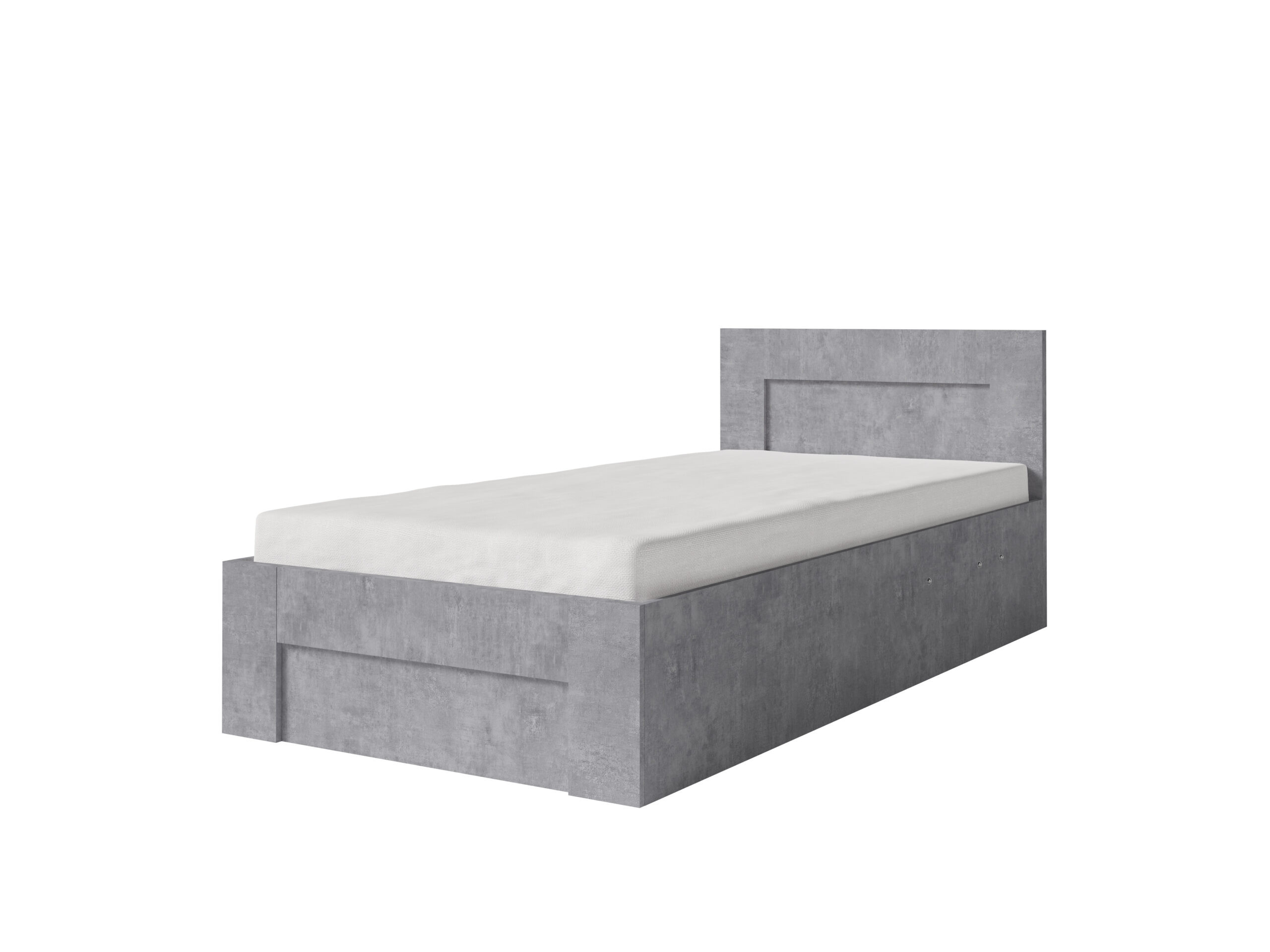 Łóżko 100cm x 200cm Otwierane z boku | BETON | Pojemnik   Stelaż