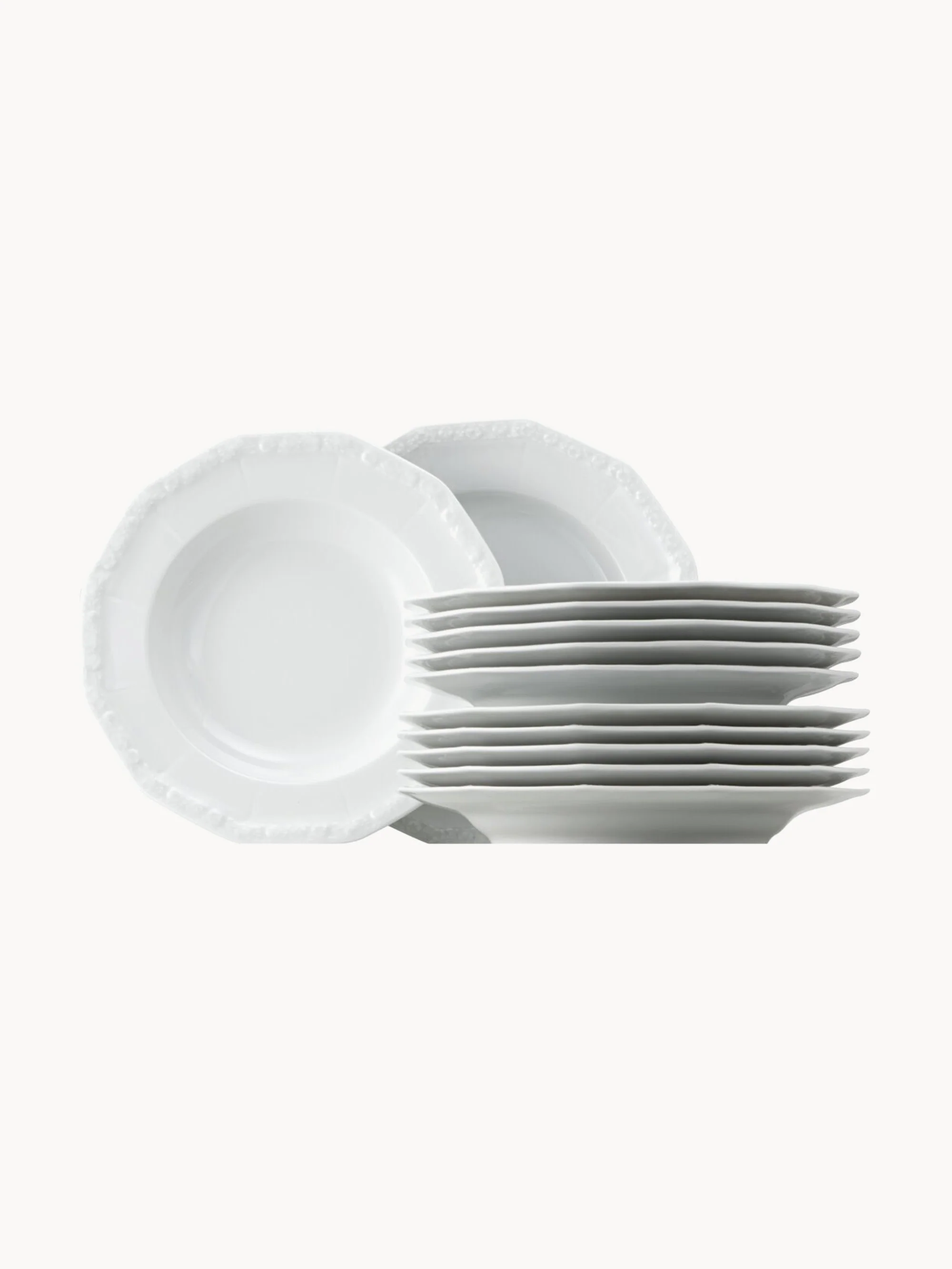 Geschirr-Set Maria Weiss aus Porzellan, 6 Personen, 12er-Set