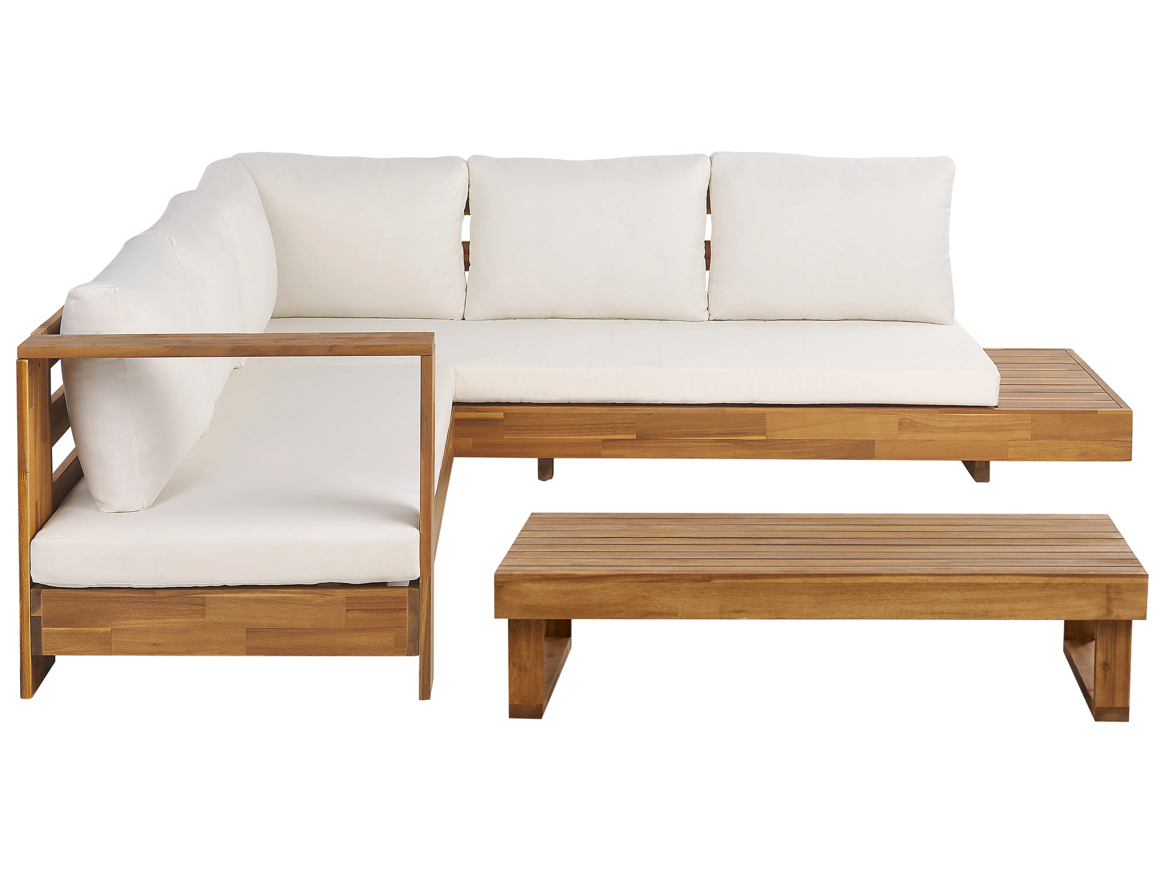 Garden Corner Sofa with Table 5 Seater MARETTIMO Left Hand Certified Acacia Wood Brown