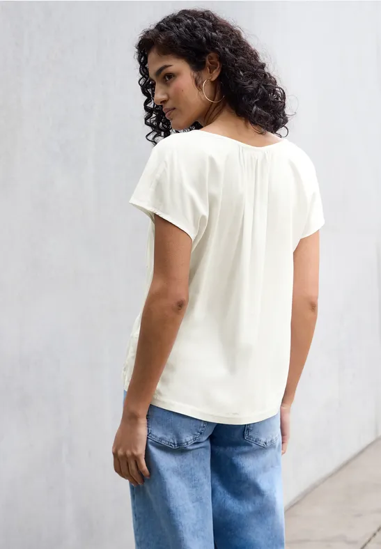 Viskosebluse mit Raffung