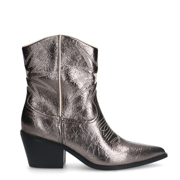Grijze metallic cowboylaarsjes