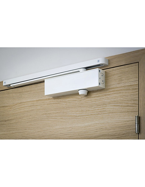 Ferme-porte automatique hydraulique Design force 3, bras coulissant, blanc - THIRARD