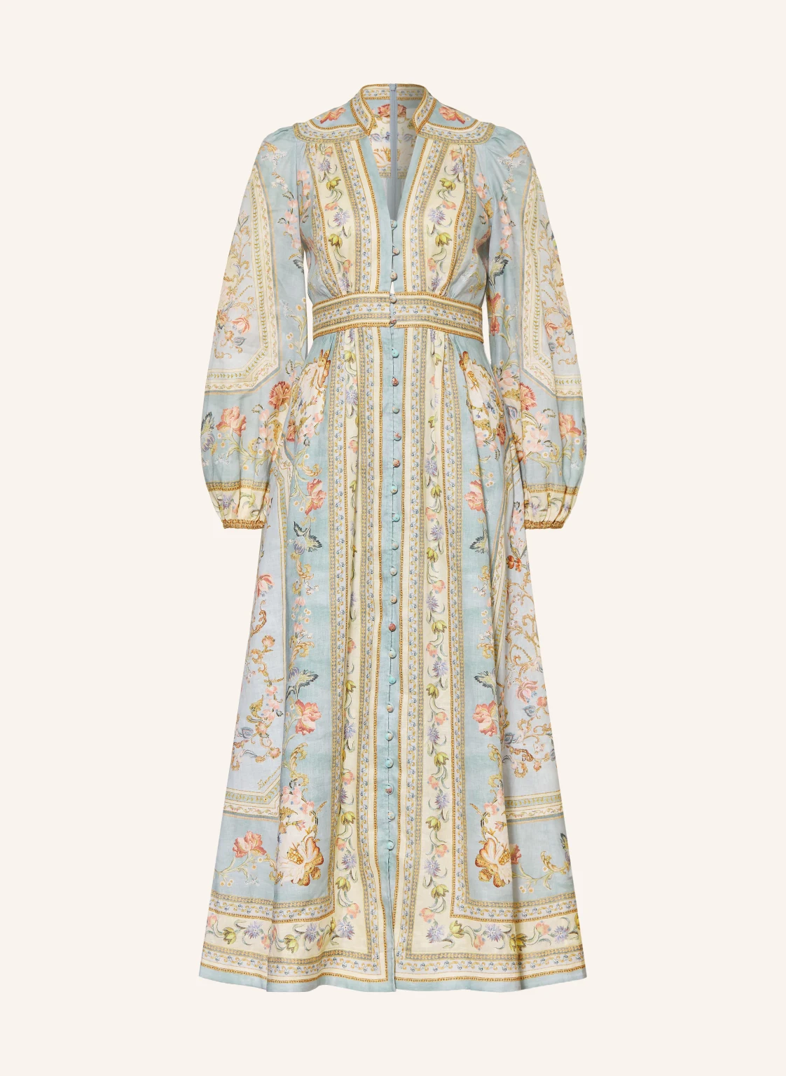 ZIMMERMANN Leinenkleid ROSELIGHT PLUNGE