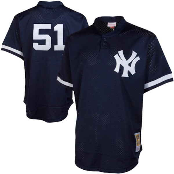 Bernie Williams New York Yankees Cooperstown Mesh Batting Practice Jersey - Navy
