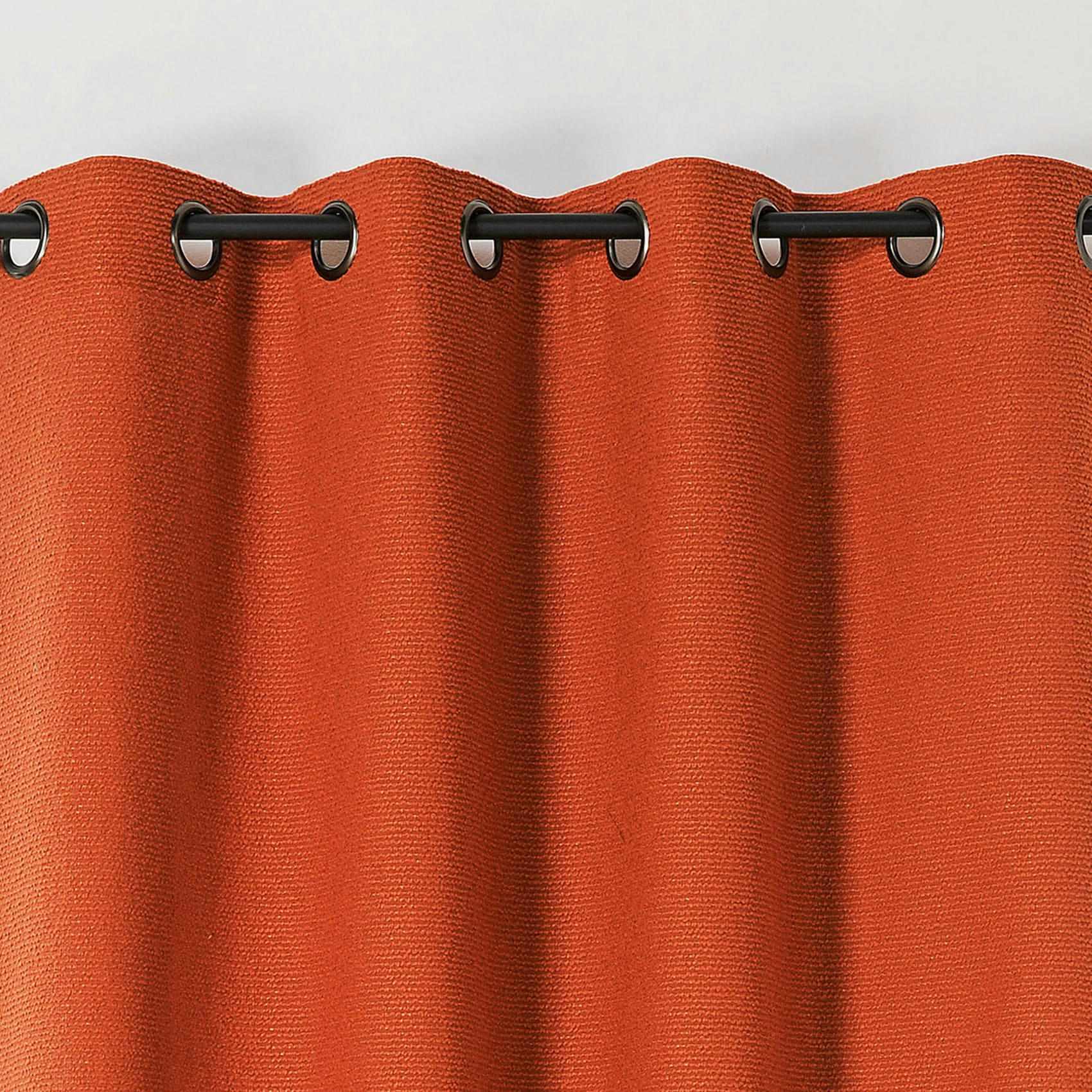 - Rideau à l'aspect texturé en bouclette coton terracotta 140x260 cm